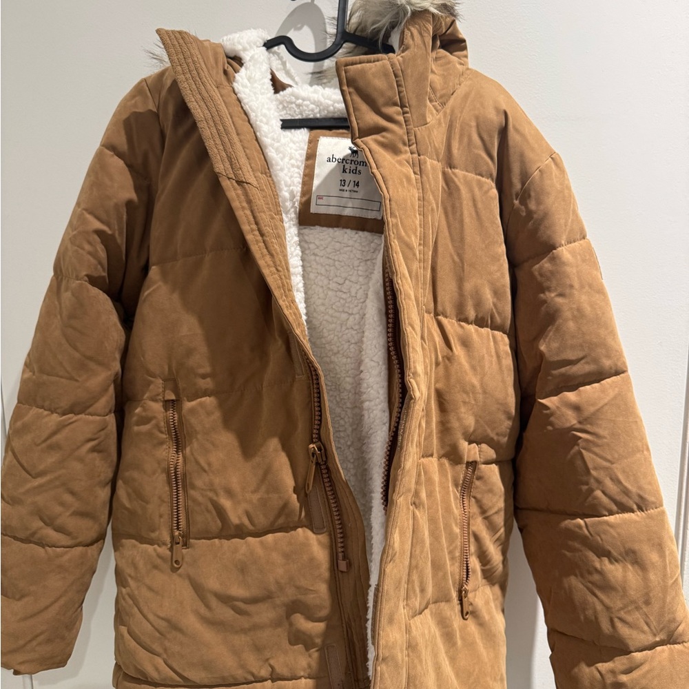 Abercrombie Kids Tan Jacket with White Lining
